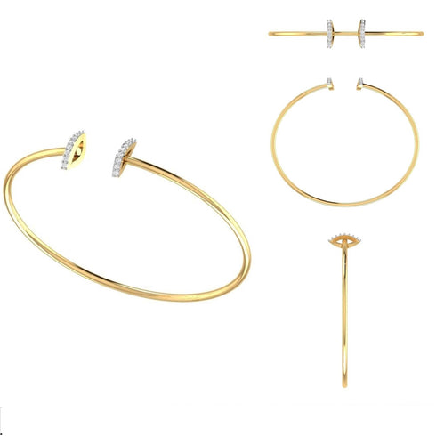 Durga Diya Diamond Bangle Bracelet